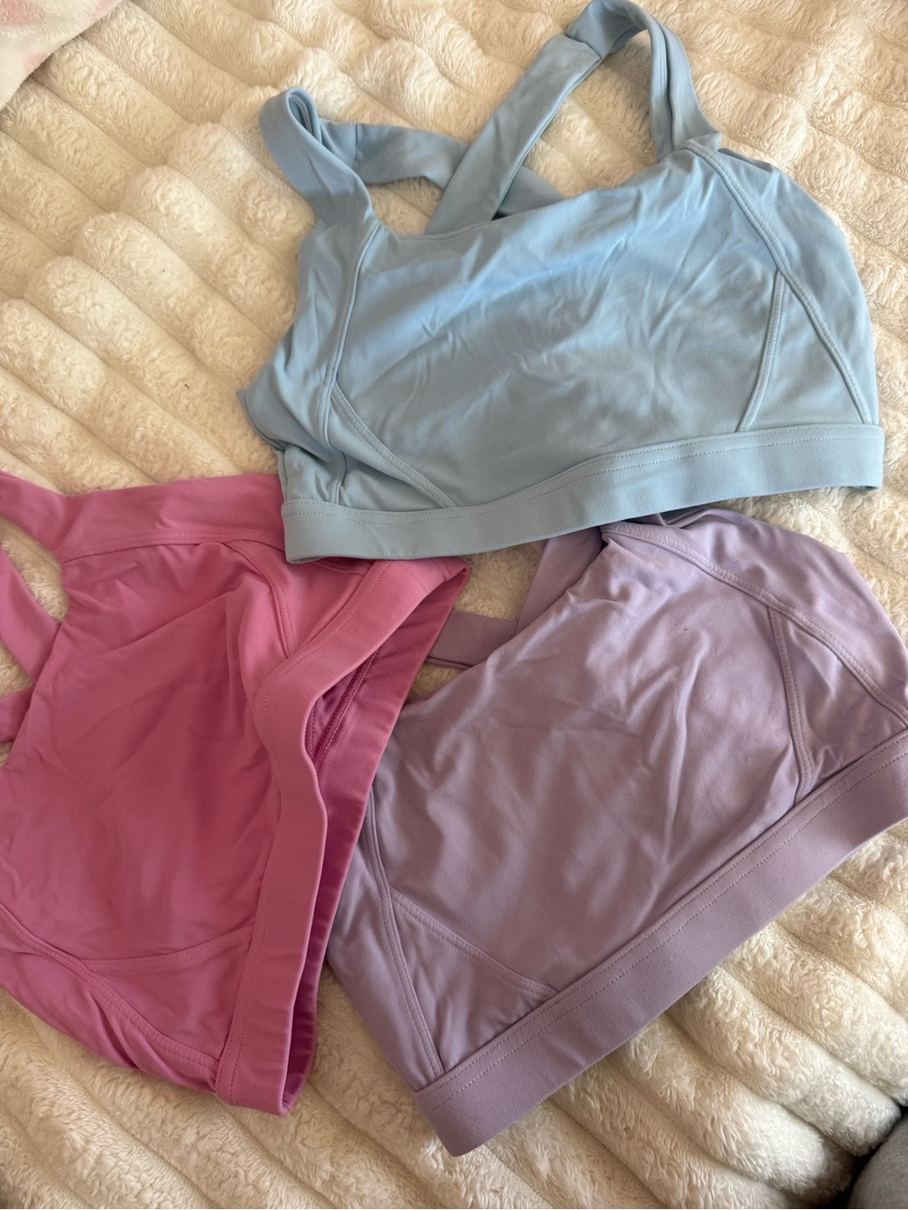 Women's Seamless Soft Support Bralette - Light Blue, Lavender, Navy & Pink